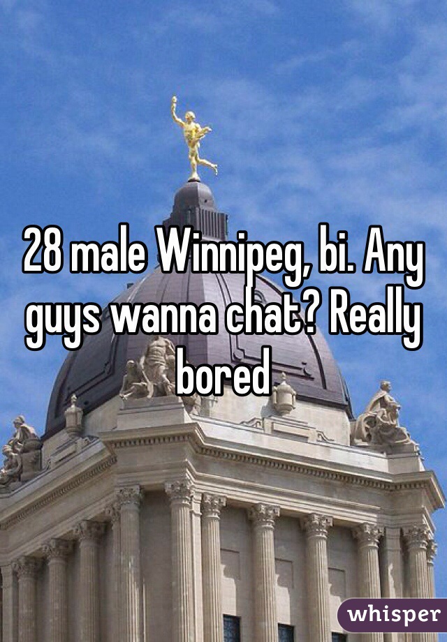 28 male Winnipeg, bi. Any guys wanna chat? Really bored