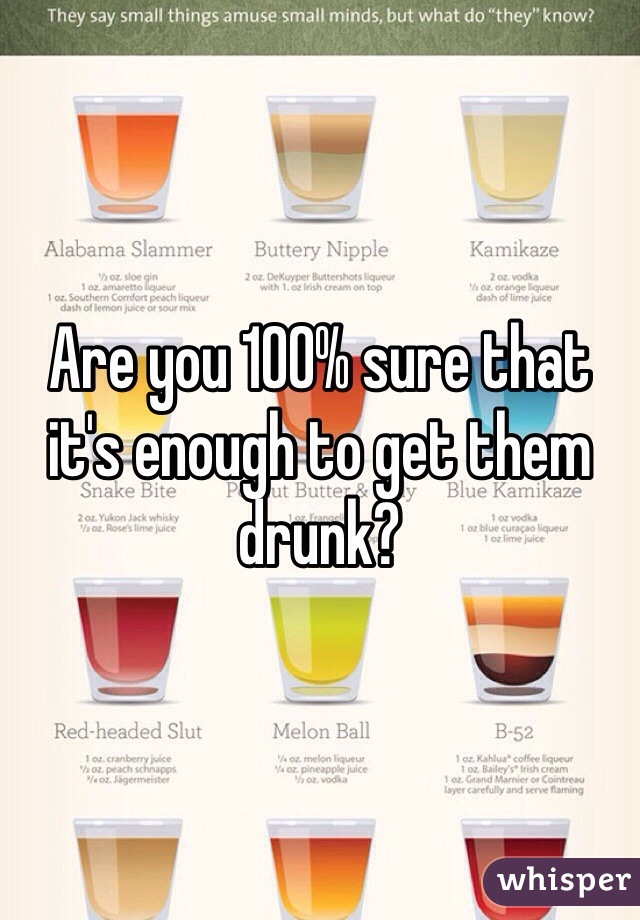 Are you 100% sure that it's enough to get them drunk?