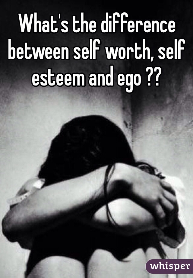 What's the difference between self worth, self esteem and ego ??