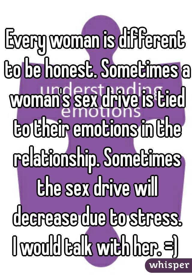 Every woman is different to be honest. Sometimes a woman's sex drive is tied to their emotions in the relationship. Sometimes the sex drive will decrease due to stress.
I would talk with her. =)