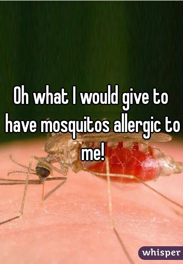 Oh what I would give to have mosquitos allergic to me!