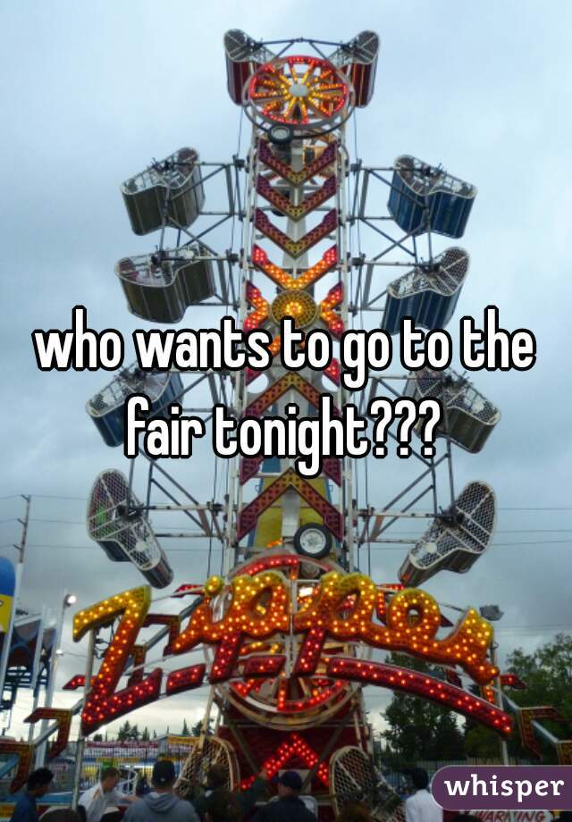 who wants to go to the fair tonight??? 