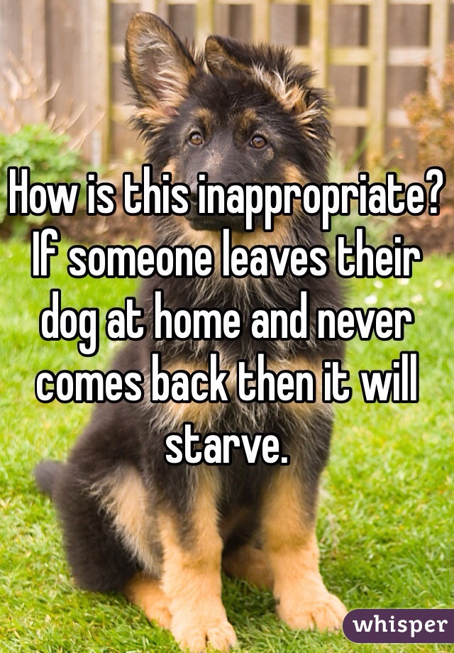 How is this inappropriate? If someone leaves their dog at home and never comes back then it will starve.  