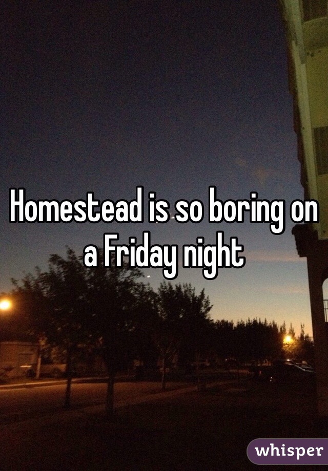 Homestead is so boring on a Friday night 