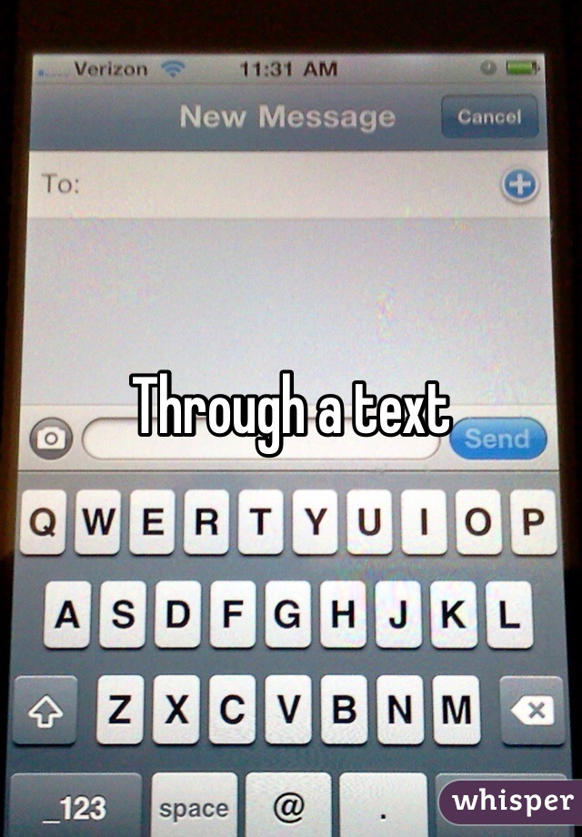 Through a text