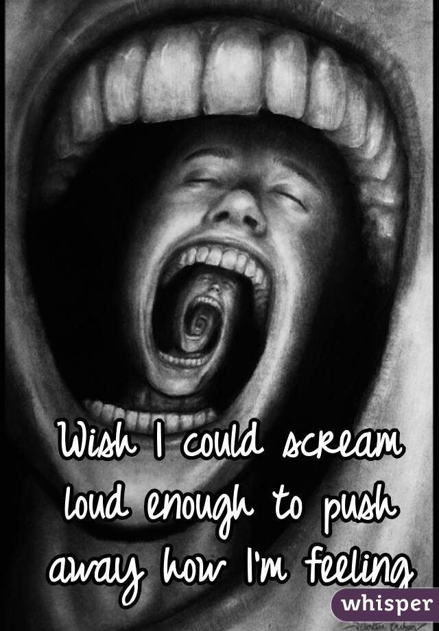  Wish I could scream loud enough to push away how I'm feeling