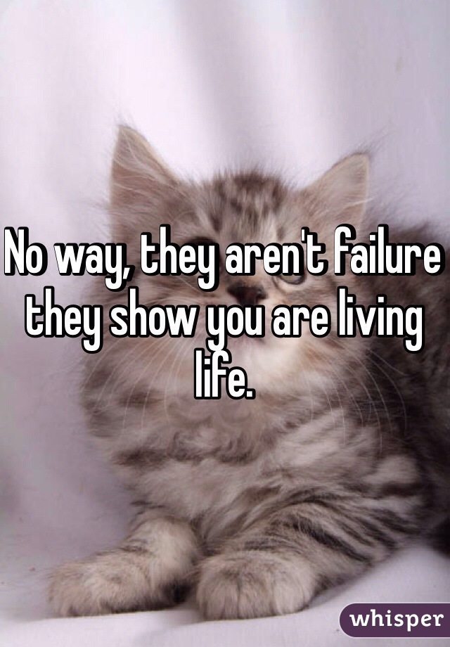 No way, they aren't failure they show you are living life. 