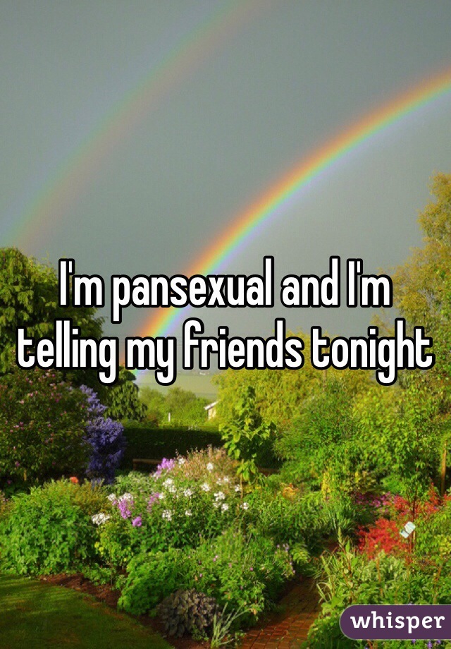 I'm pansexual and I'm telling my friends tonight 