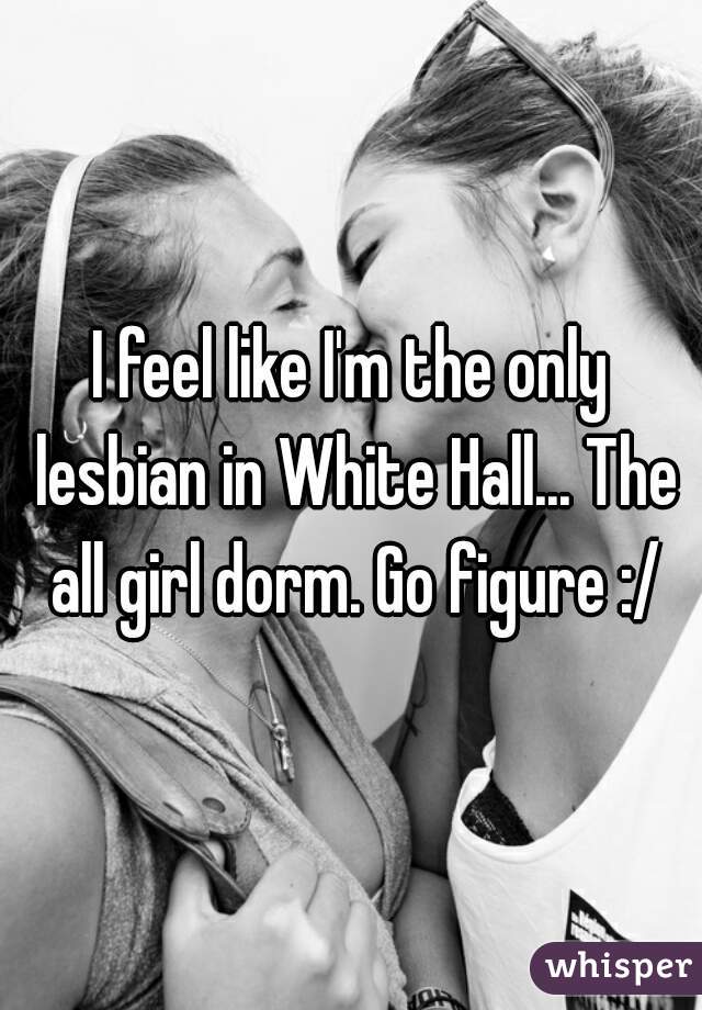 I feel like I'm the only lesbian in White Hall... The all girl dorm. Go figure :/