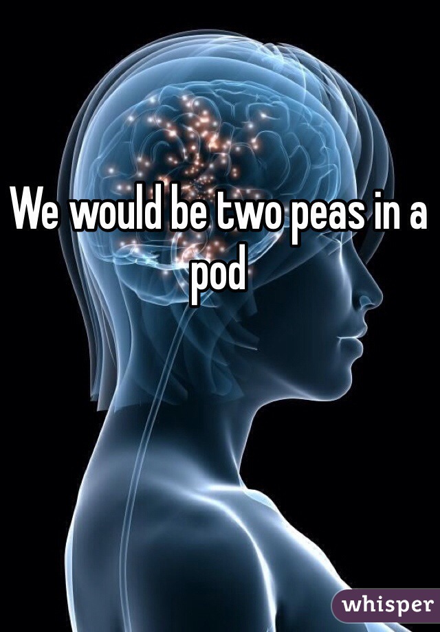 We would be two peas in a pod