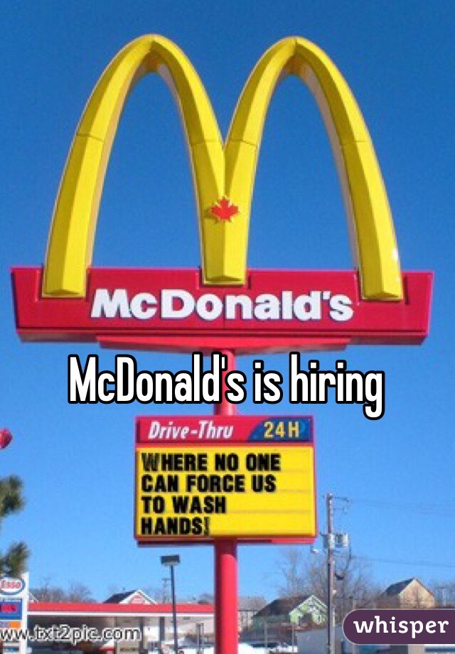 McDonald's is hiring 