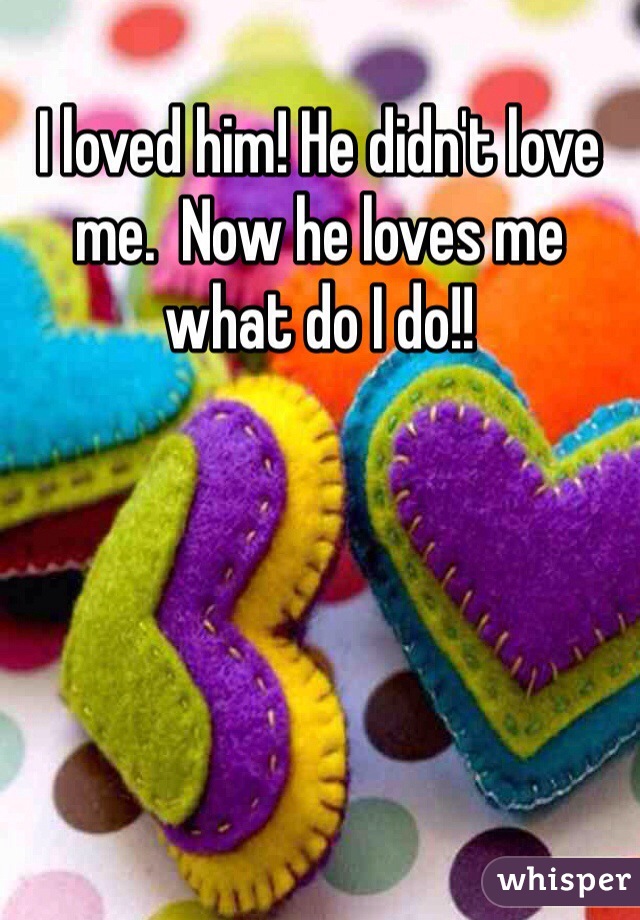 I loved him! He didn't love me.  Now he loves me what do I do!! 