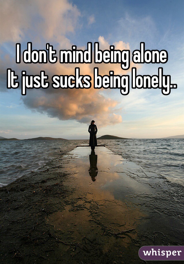 I don't mind being alone
It just sucks being lonely..