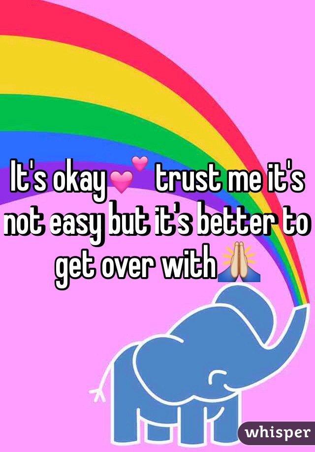 It's okay💕 trust me it's not easy but it's better to get over with🙏
