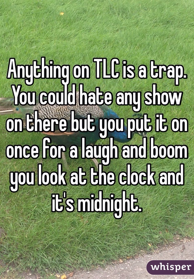 Anything on TLC is a trap. You could hate any show on there but you put it on once for a laugh and boom you look at the clock and it's midnight. 