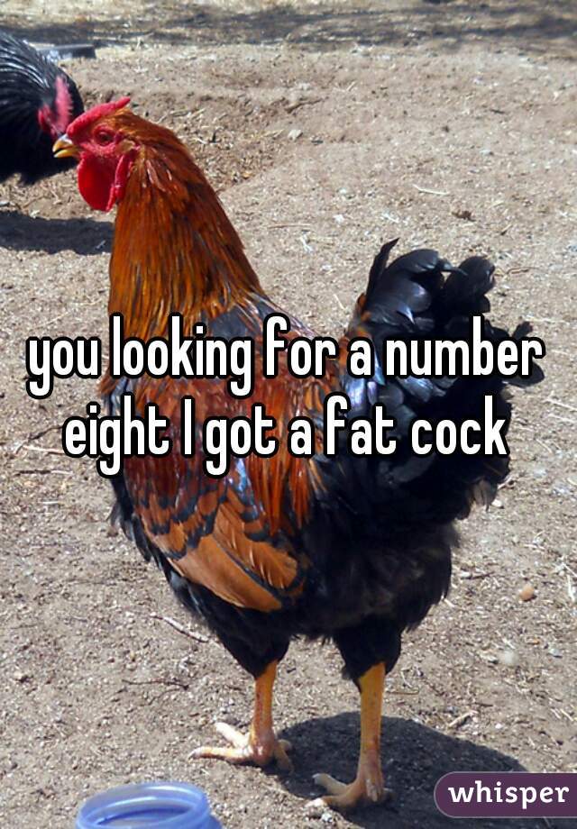 you looking for a number eight I got a fat cock 