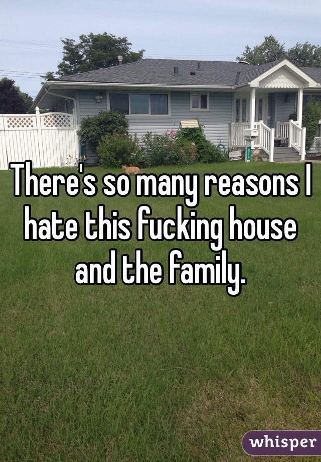 There's so many reasons I hate this fucking house and the family. 