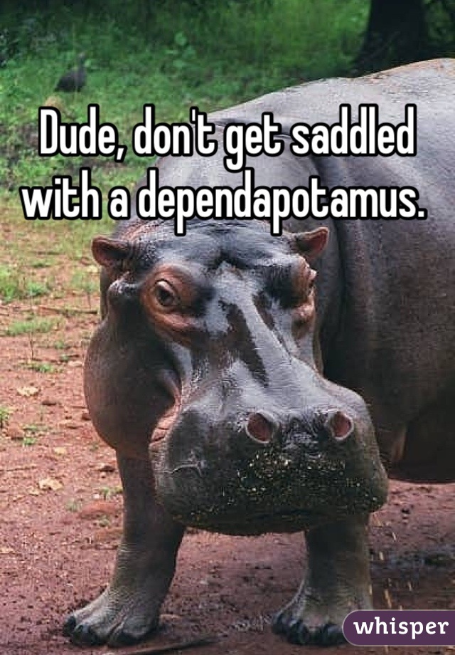 Dude, don't get saddled with a dependapotamus. 