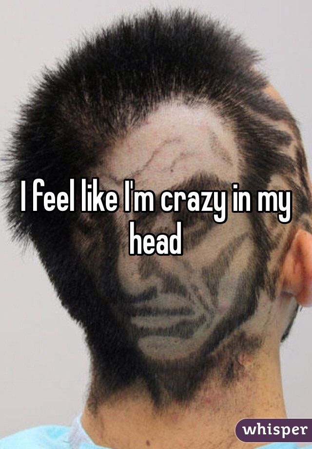 I feel like I'm crazy in my head 