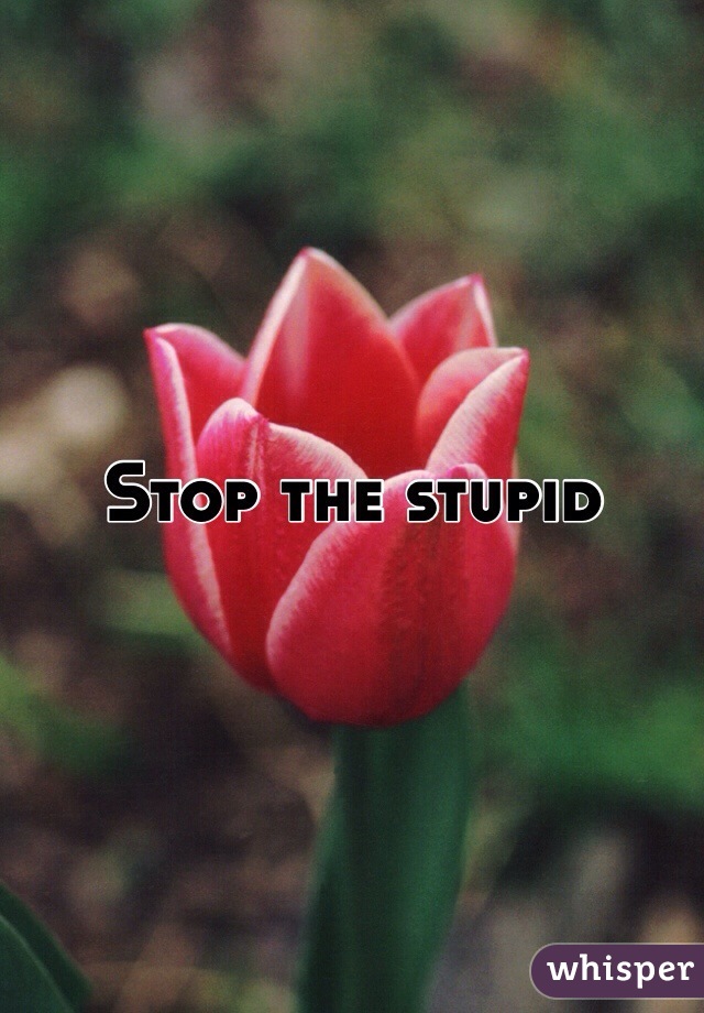 Stop the stupid