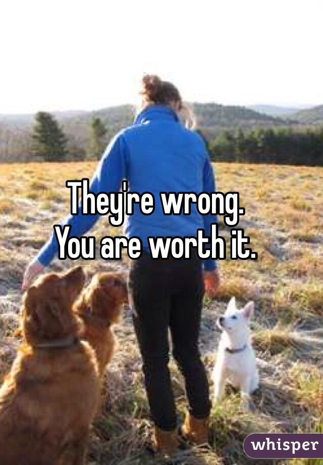 They're wrong. 
You are worth it. 
