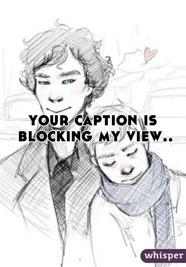 your caption is blocking my view..