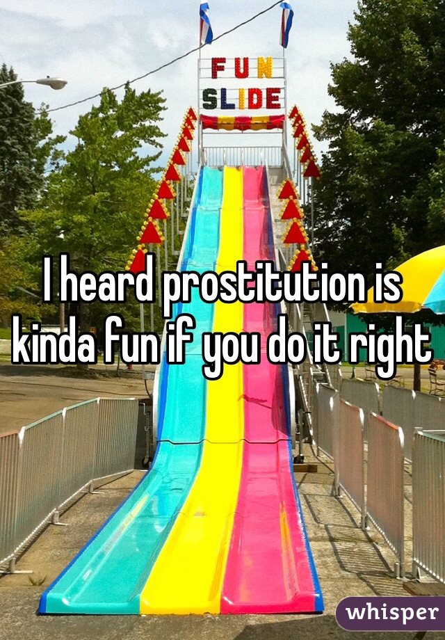 I heard prostitution is kinda fun if you do it right 