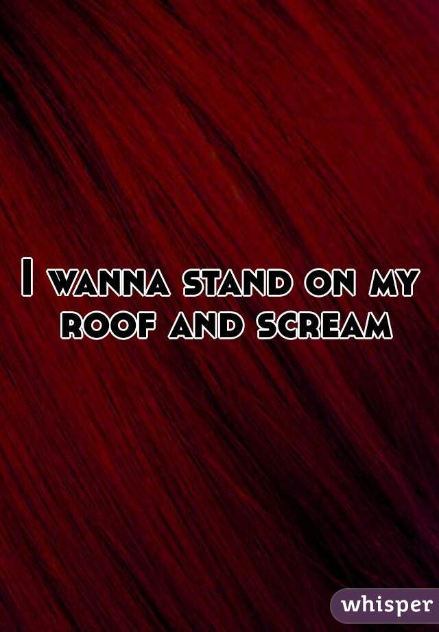 I wanna stand on my roof and scream