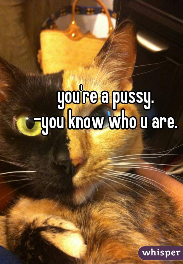you're a pussy.
-you know who u are.