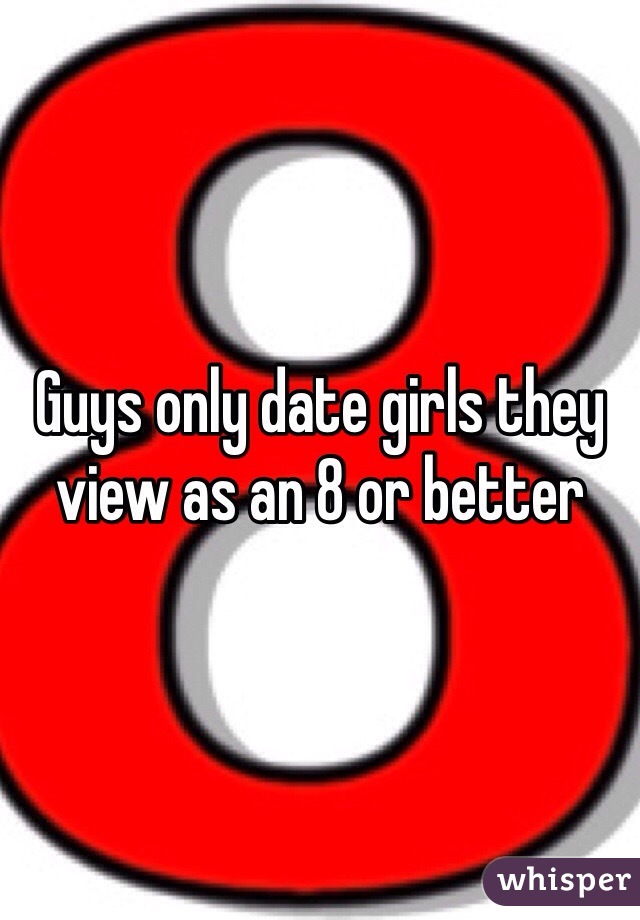 Guys only date girls they view as an 8 or better 