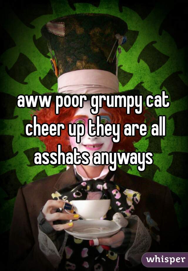 aww poor grumpy cat cheer up they are all asshats anyways 