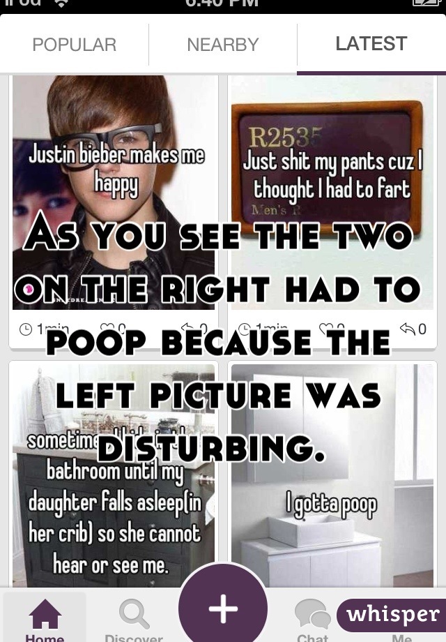 As you see the two on the right had to poop because the left picture was disturbing. 