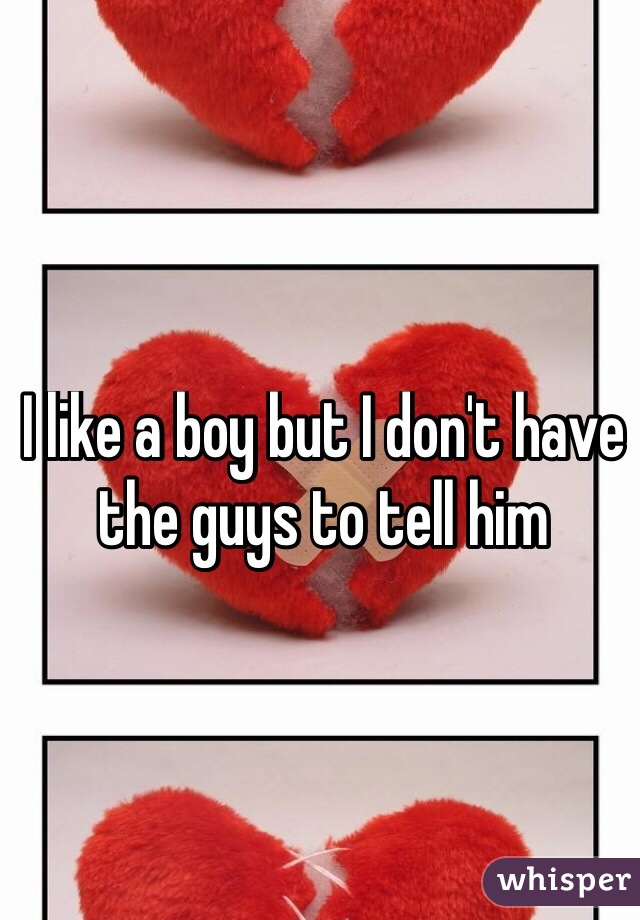 I like a boy but I don't have the guys to tell him 
