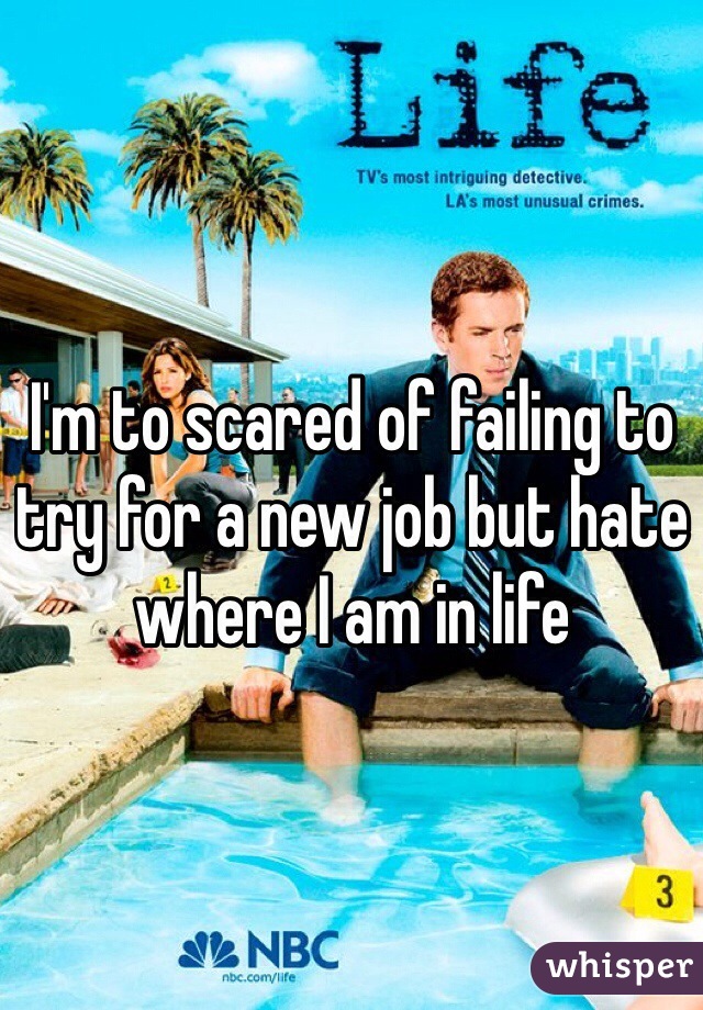 I'm to scared of failing to try for a new job but hate where I am in life