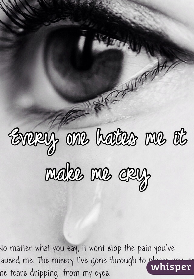 Every one hates me it make me cry