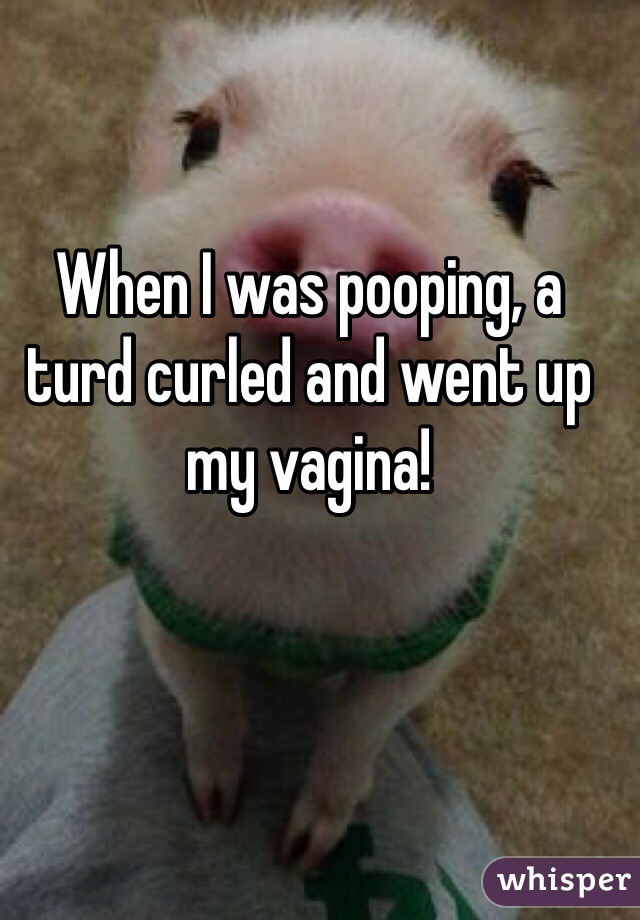 When I was pooping, a turd curled and went up my vagina! 