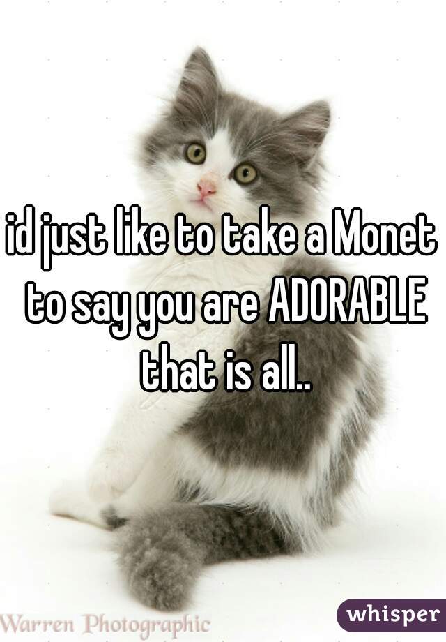id just like to take a Monet to say you are ADORABLE that is all..