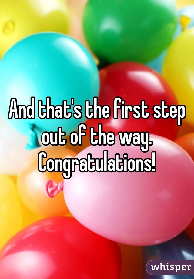 And that's the first step out of the way. Congratulations!