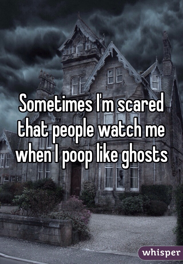 Sometimes I'm scared that people watch me when I poop like ghosts