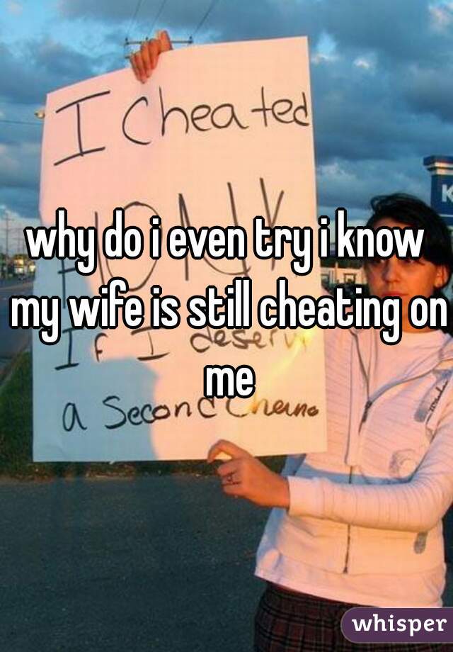 why do i even try i know my wife is still cheating on me