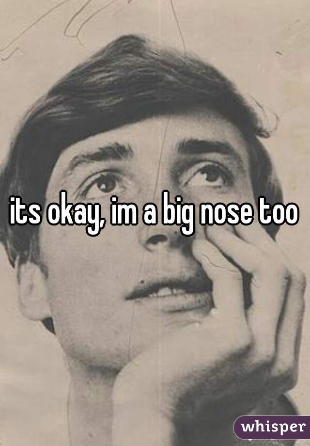 its okay, im a big nose too