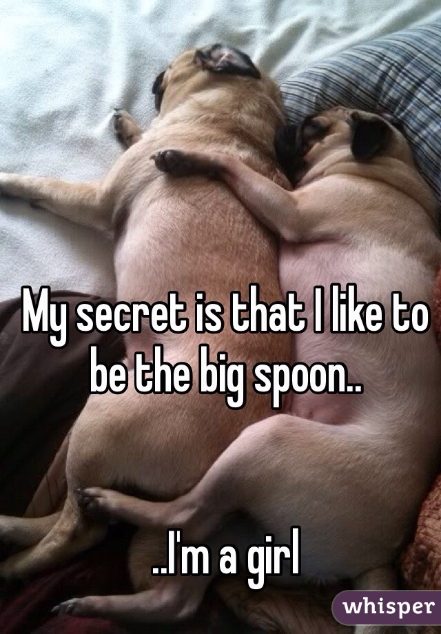 My secret is that I like to be the big spoon..


..I'm a girl 