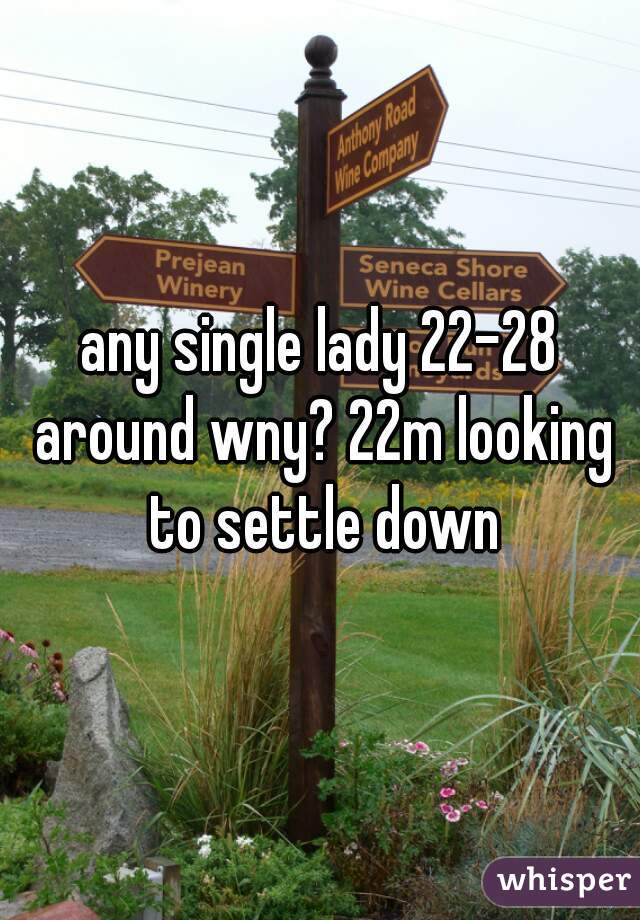 any single lady 22-28 around wny? 22m looking to settle down