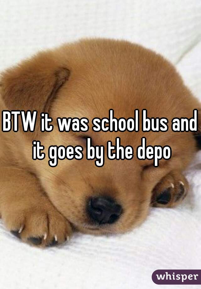 BTW it was school bus and it goes by the depo
