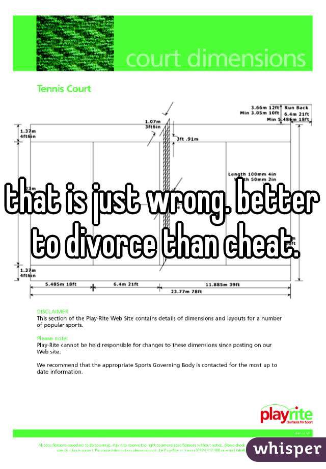 that is just wrong. better to divorce than cheat.