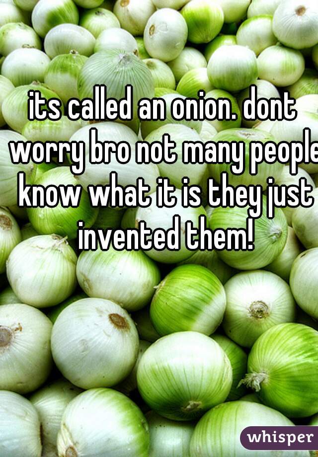 its called an onion. dont worry bro not many people know what it is they just invented them!