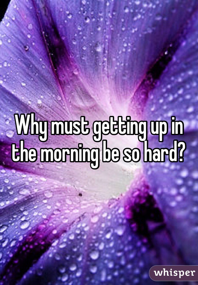 Why must getting up in the morning be so hard?