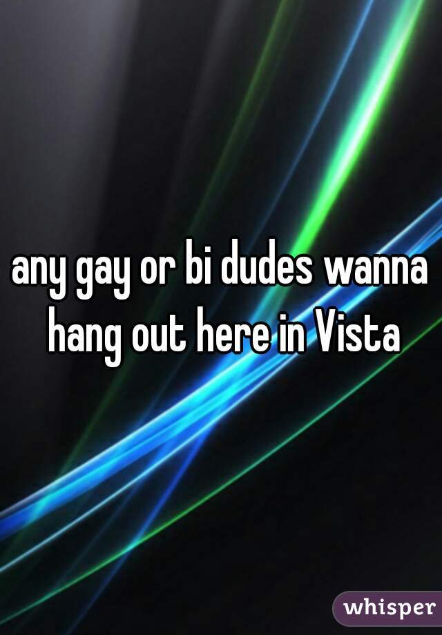 any gay or bi dudes wanna hang out here in Vista