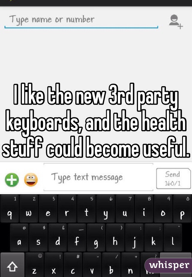 I like the new 3rd party keyboards, and the health stuff could become useful.