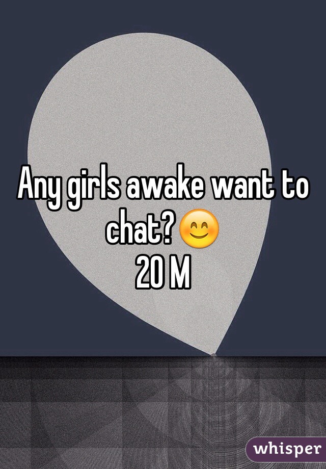 Any girls awake want to chat?ðŸ˜Š 
20 M